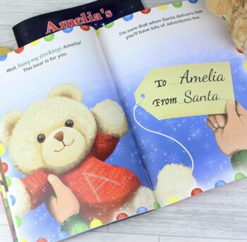 Personalised Christmas Adventure Book And Personalised Teddy Bear, 8 of 8