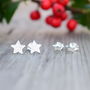 925 Silver Double Star Stud Earring Set, thumbnail 1 of 5