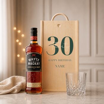Personalised 30th Birthday Whisky Gift Set With Custom Lid, 6 of 11