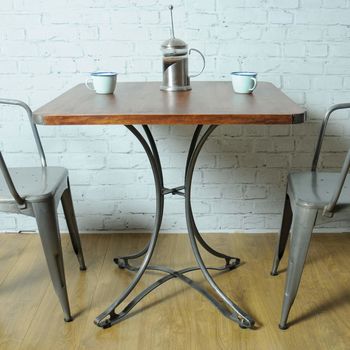 cafe table industrial square furniture notonthehighstreet pine painted kitchen orchard