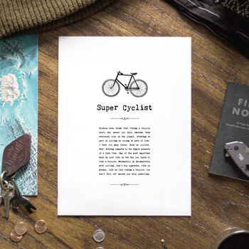 Cycling Quotes Print Gift For Cyclist, 4 of 7