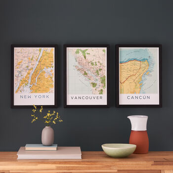 Framed And Personalised Cancun Map Print, 3 of 4