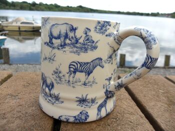 Tankard Mug In Blue Safari Design, 3 of 9
