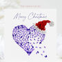 Five Purple Christmas Cards Butterfly Heart Santa's Hat, thumbnail 1 of 11