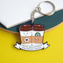 'Coffee And A Friend' Keyring, thumbnail 1 of 3