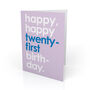 21st Birthday Card Modern Typography, thumbnail 1 of 3