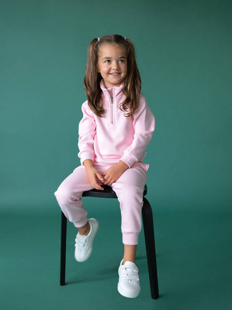 Peony Fleeced Tracksuits Kids Ribbed Cotton By DreamBuy_UK