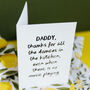 Personalised Funny Parent Card Thanks For All The Dances In The Kitchen, thumbnail 5 of 7