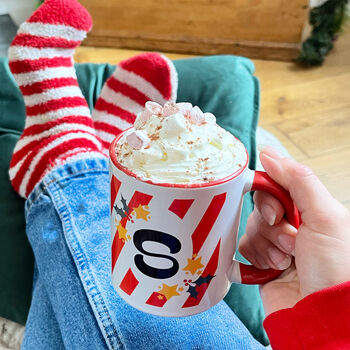 Personalised Initial Christmas Hot Chocolate Xmas Mug, 2 of 2