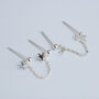 Sterling Silver Double Piercing Star Stud Earrings, thumbnail 3 of 4