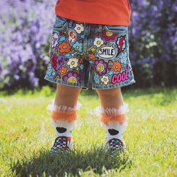 Kids Personalised Hand Painted Denim Shorts, 6 of 12