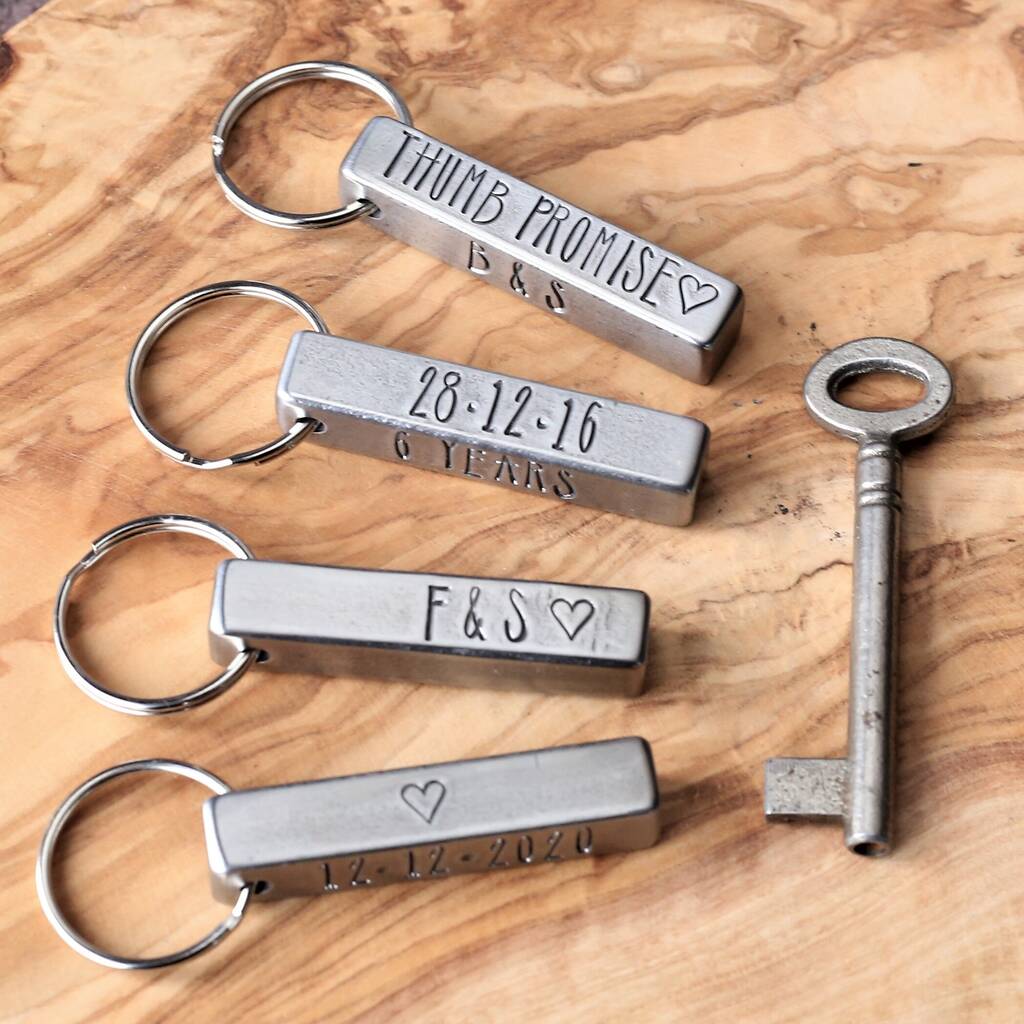 Steel sales name keychains