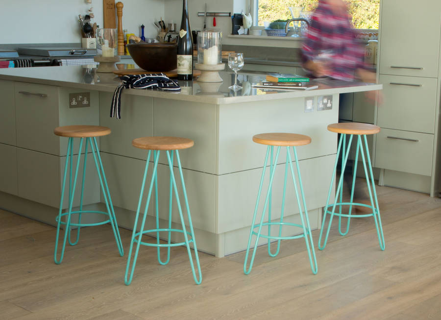 Bar Stool With Hairpin Legs, Choice Of Colours, 1 of 8