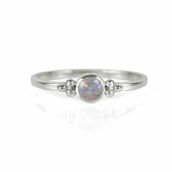 Holi Jewel Silver Stacking Ring, 4 of 12