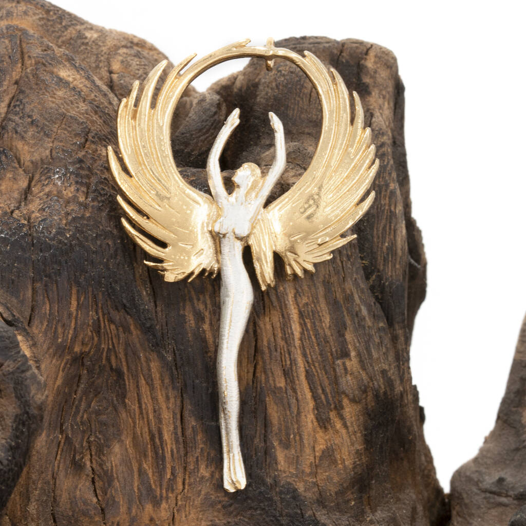 Angel Pendant In Gold And Sterling Silver By Simon Kemp Jewellers