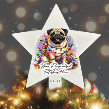 Personalised Pug In Christmas Lights, 2 of 9