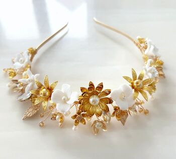 Gold Bridal Flower Crown, 2 of 6