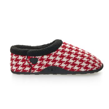 Turbo Red And White Dogtooth Mens Slippers Indoor/Garden Shoes, 4 of 9