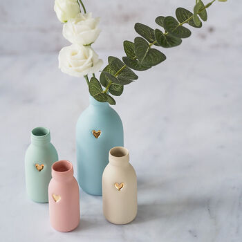 Pastel Bottle Vase With Gold Heart, 5 of 12