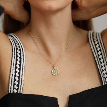 Zodiac Star Sign Disc Shaped Necklace – 12 Signs, 2 of 12