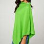 Neon Green 100% Cashmere Multi Ways Button Poncho Shawl Gift Boxed, thumbnail 1 of 8