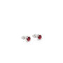 Birthstone Stud Earrings October: Pink And Silver, thumbnail 2 of 4