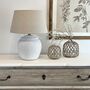Ribbed Chalk White Aged Ceramic Table Lamp Bertie, thumbnail 3 of 5