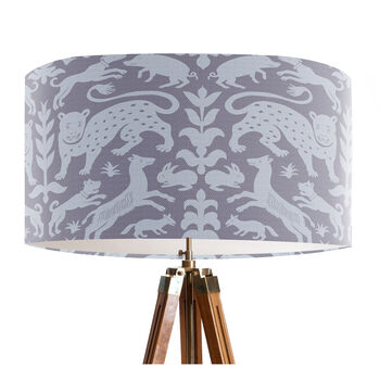 Beasts Grey On Grey Lampshade, 3 of 4