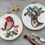Holly Deer Cross Stitch Embroidery Kit, thumbnail 3 of 3