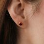 9ct Gold Garnet Stud Earrings, thumbnail 1 of 3