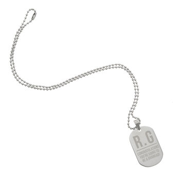 Personalised Initials Stainless Steel Dog Tag Necklace, 6 of 6