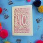 Personalised 40th Birthday Card Papercut Flower Design, thumbnail 6 of 11