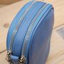 Double Zip Cross Body Bag In Denim Blue, thumbnail 3 of 3