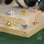 Mismatched Dinosaur Fossil Stud/Screw Back Earrings In Sterling Silver, thumbnail 4 of 12