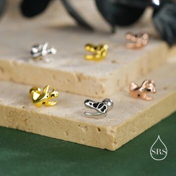 Mismatched Dinosaur Fossil Stud/Screw Back Earrings In Sterling Silver, 4 of 12