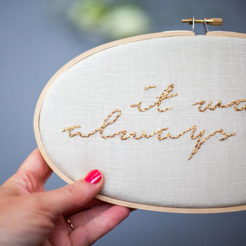 It Was Always You Wedding Embroidery Hoop Sign, 3 of 7