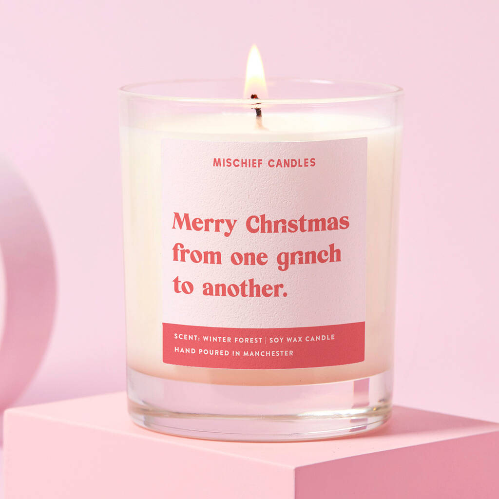 Grinch Candle Funny Christmas Gift For Her Candle By Mischief Candles