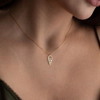 Sterling Silver Ice Cream Necklace, 2 of 10