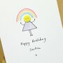 Personalised 'Button Rainbow' Handmade Card, thumbnail 4 of 5