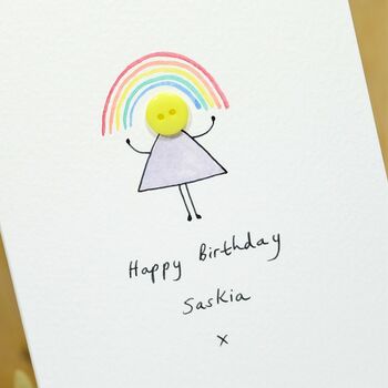 Personalised 'Button Rainbow' Handmade Card, 4 of 5