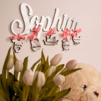 New Baby Name Plaque With Birth Stats, 6 of 8