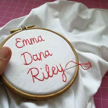 Hand Embroidered T Shirt With Children's Names, 2 of 7