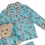 Dalmatian Girls Blue Pyjama Set With Matching Teddy Bear, thumbnail 5 of 5