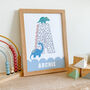 Personalised Children's Dinosaur Initial And Name Print, thumbnail 1 of 6
