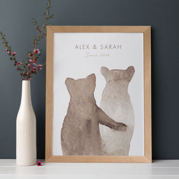 Personalised Bear Couple Print, 4 of 5