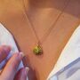 18k Gold Vermeil Plated Peridot Birthstone Necklace, thumbnail 2 of 4