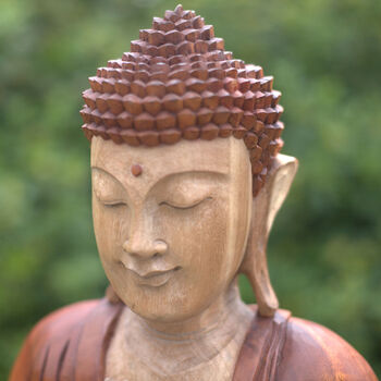 Hand Carved Buddha Statue 40cm Hand Down, 5 of 6