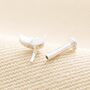 Sterling Silver Crystal Moon Piercing Earring, thumbnail 5 of 6