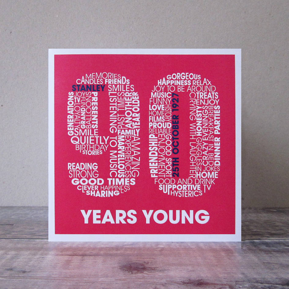 personalised 90th birthday card by mrs l cards | notonthehighstreet.com
