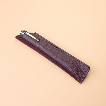 Personalised Premium Pebble Grain Leather Pen Holder, 2 of 8